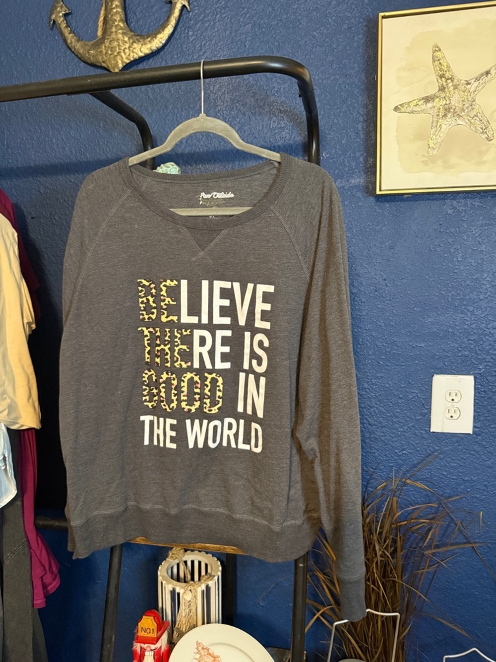 Believe There Is Good In The World Graphic Sweatshirt - Charcoal